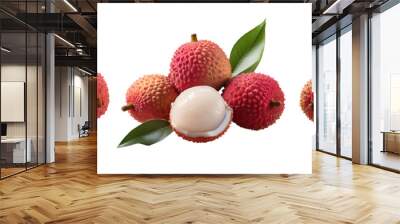 lychee isolated on transparent background Wall mural