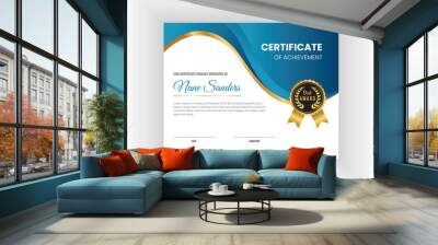 Modern certificate achievement template ,academic qualification or appreciation design Wall mural