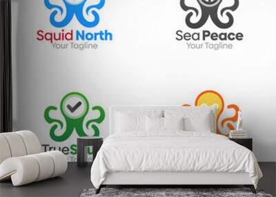 Octo Shape Logo Template Set. Good for Business, Agency, Community and Organization Wall mural