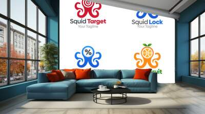 Octo Shape Logo Template Set. Good for Business, Agency, Community and Organization Wall mural