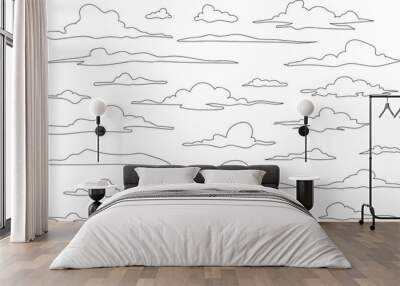 clouds vector outlines for architectural elevation background Wall mural