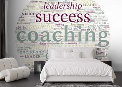 Coaching Concept Vector Word Cloud on white background Wall mural