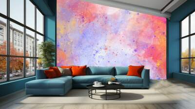 colorful vibrant aged horizontal background, Fantasy smooth light pink abstract watercolor painted background, Colorful gradient ink colors wet effect hand drawn canvas background wallpaper Wall mural