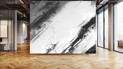 Vector abstract white and black texture and geometric strokes wall background  Wall mural