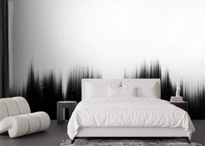 Vector black overlay monochrome grunge texture on white background Wall mural