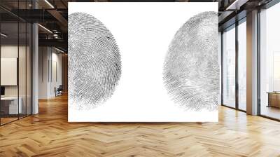 Vector set of style white and black fingerprint texture. Wall mural