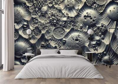 A close-up texture photo of scandium emphasizing light reflections and shadow effects Wall mural