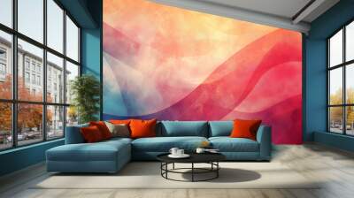 Abstract colorful waves Wall mural