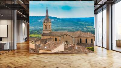 beautiful church in bonnieux village, provence, france. architec Wall mural