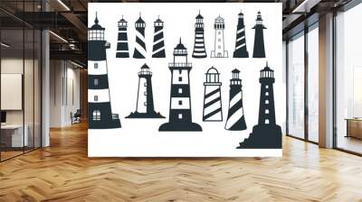 assorted lighthouse vector graphic design template set for sticker, decoration, cutting and print file Wall mural