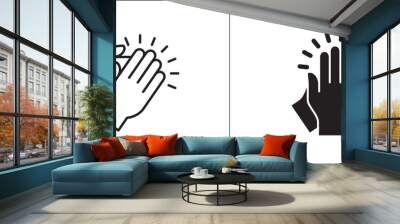 Hand clapping symbol. Hand clapping icon. Applaud icon symbol of ovation, respect, praise, cheer, and tribute. Hands gesture. Simple design in flat and outline style. Wall mural