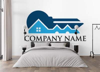 home or real estate property vector logo design concept inspiration in key shape Wall mural