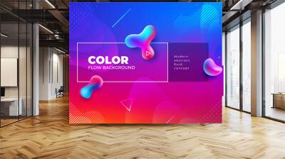 Liquid color background design. Fluid gradient shapes composition. Futuristic design posters. Eps10 vector. Wall mural