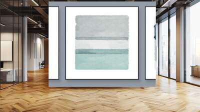 Set of Abstract Hand Painted Illustrations for Wall Decoration, Postcard, Social Media Banner, Brochure Cover Design Background. Square Modern Abstract Painting Artwork. Rectangle Vector Pattern Wall mural