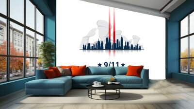 Patriot day USA. We will never forget. September 11 Wall mural