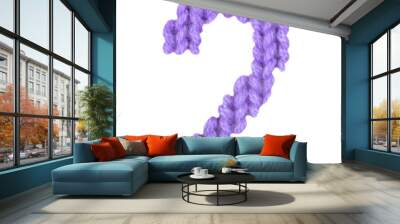 Number 2 (two) alphabet, color purple Wall mural