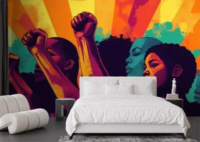 Poster or background on racial issues, diversity, marxism, black lives matter Wall mural