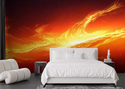 Red flame background, anime style Wall mural