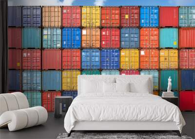 stacked shipping container Wall mural