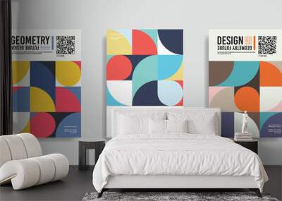 isolated abstract geometric a4 paper design. original vector multi colored blank cover illustration  Wall mural