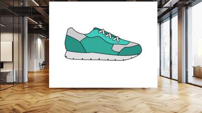 Modern sneaker for everyday wear. Vector illustration. Wall mural