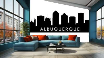 Albuquerque skyline silhouette. Black Albuquerque design isolated on white background. Wall mural