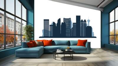 Calgary skyline, monochrome silhouette. Vector illustration. Wall mural