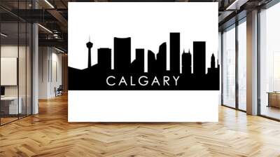 Calgary skyline silhouette. Black Calgary city design isolated on white background. Wall mural