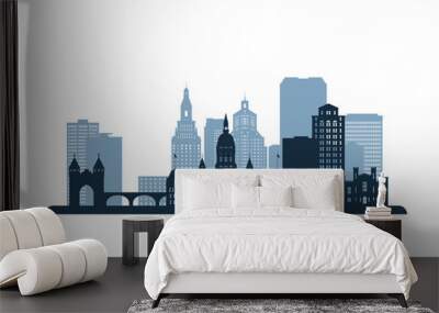 Hartford skyline, monochrome silhouette. Vector illustration. Wall mural