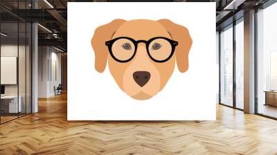 Labrador in glasses. Cute dog vector illustration. Wall mural