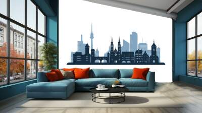 Nuremberg skyline, monochrome silhouette. Vector illustration. Wall mural