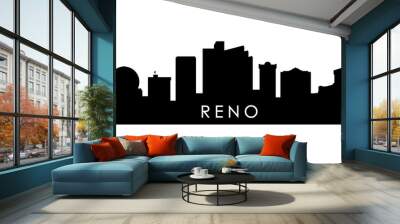 Reno skyline silhouette. Black Reno city design isolated on white background. Wall mural