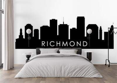 Richmond skyline silhouette. Black Richmond city design isolated on white background. Wall mural