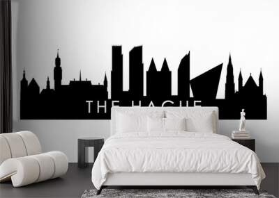 The Hague skyline silhouette. Black The Hague city design isolated on white background. Wall mural