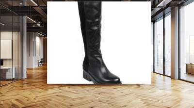 Women's demi-season high boots isolated on white background Wall mural