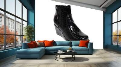 Women's demi-season shoes leather isolated on white background Wall mural