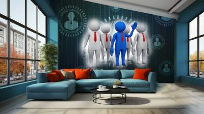 Business Network Concept,Leader,Leadership Concept,Business Communication. 3d rendering Wall mural