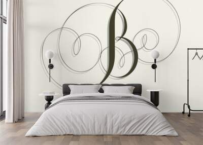 Elegant monogram design - letter B Wall mural