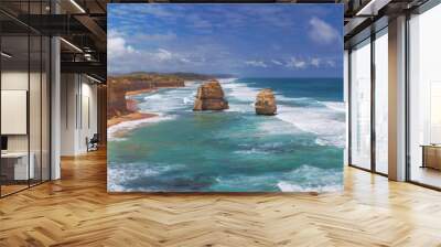 panorama of two of the twelve apostles rocks on great ocean roa Wall mural