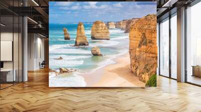 Twelve Apostles rocks on  Great Ocean Road, Australia Wall mural