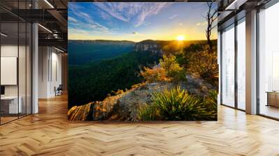 Sunset over the Blue Mountains. Katoomba, Australia. Wall mural