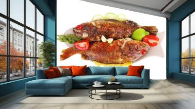 main portion of two grilled fish Wall mural