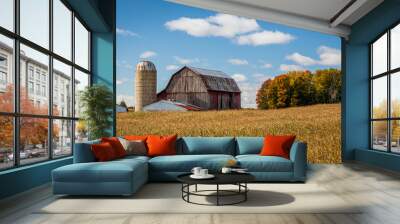 old barn and silo Wall mural