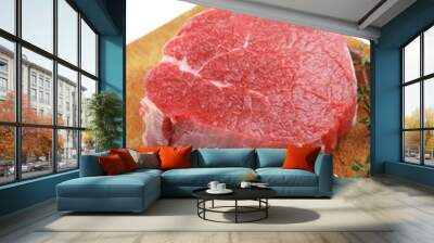 red fresh fillet chops : raw beef fillet Wall mural