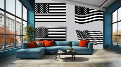 Thin Gray Line Corrections Flag Wall mural