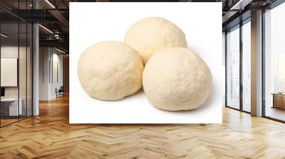 fresh raw dough ball on white background Wall mural