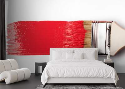 Paintbrush with red paint Wall mural