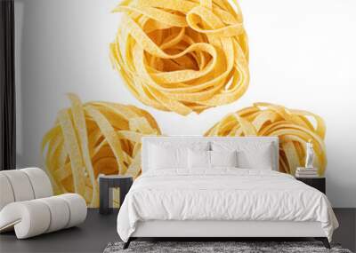 Pasta tagliatelle isolated. png file Wall mural