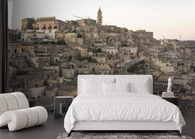 Overview of the ancient city of Matera, Unesco world heritage Wall mural