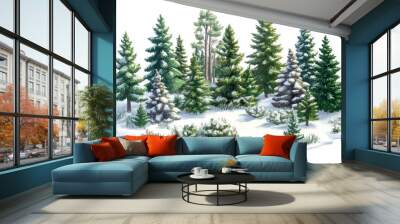 Pine Tree Small Forest Clipart Wall mural